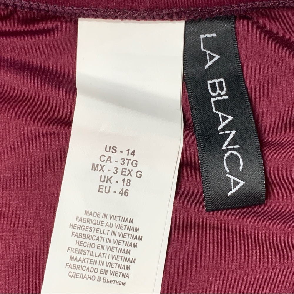 La Blanca Mahogany Stitch Hipster Bikini Bottom Mid Rise Swimwear - Picture 7 of 9